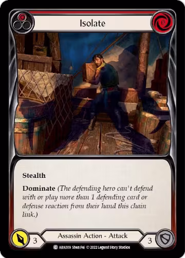 Isolate (Red) (ARA009), Blitz Deck: Outsiders - Arakni — Flesh & Blood card price