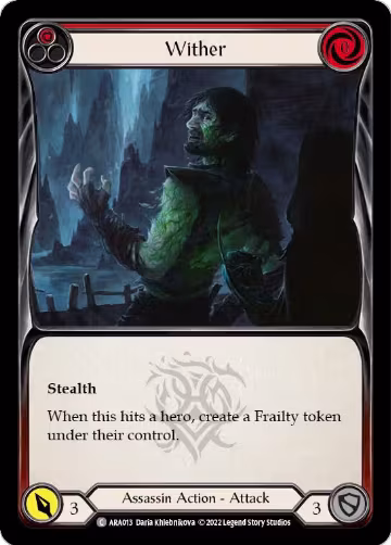 Wither (Red) (ARA013), Blitz Deck: Outsiders - Arakni — Flesh & Blood card price