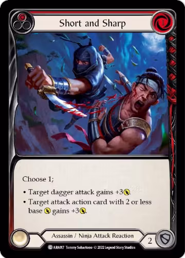 Short and Sharp (Red) (ARA017), Blitz Deck: Outsiders - Arakni — Flesh & Blood card price
