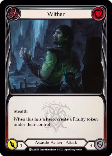 Wither (Blue) (ARA025), Blitz Deck: Outsiders - Arakni — Flesh & Blood card price
