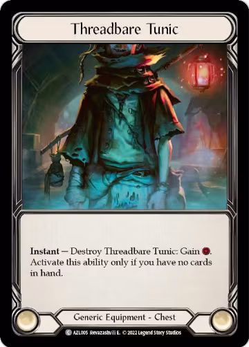 Threadbare Tunic (AZL005), Blitz Deck: Outsiders - Azalea — Flesh & Blood card price