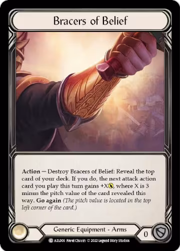 Bracers of Belief (AZL006), Blitz Deck: Outsiders - Azalea — Flesh & Blood card price