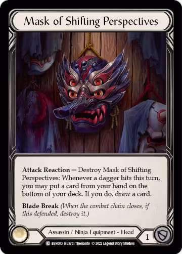 Mask of Shifting Perspectives (BEN003), Blitz Deck: Outsiders - Benji — Flesh & Blood card price