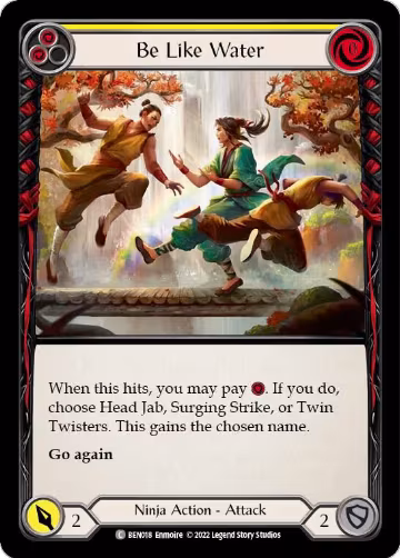 Be Like Water (Yellow) (BEN018), Blitz Deck: Outsiders - Benji — Flesh & Blood card price