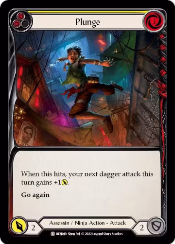 Plunge (Yellow) (BEN019), Blitz Deck: Outsiders - Benji — Flesh & Blood card price
