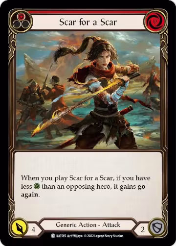 Scar for a Scar (Red) (KAT015), Blitz Deck: Outsiders - Katsu — Flesh & Blood card price
