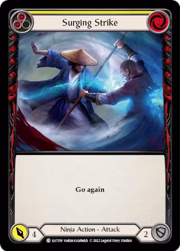 Surging Strike (Yellow) (KAT019), Blitz Deck: Outsiders - Katsu — Flesh & Blood card price