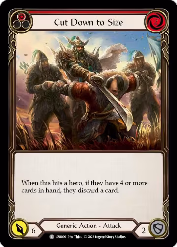 Cut Down to Size (Red) (UZU009), Blitz Deck: Outsiders - Uzuri — Flesh & Blood card price