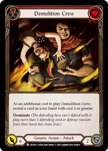 Demolition Crew (Red) (UZU010), Blitz Deck: Outsiders - Uzuri — Flesh & Blood card price