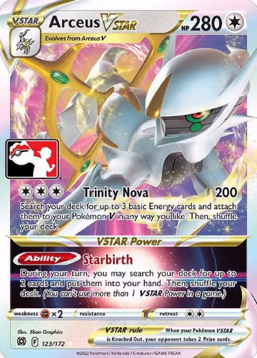 Arceus VSTAR - 123/172 (123/172), Prize Pack Series Cards — Pokémon card price