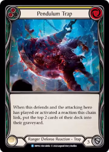 Pendulum Trap (Yellow) (RIP012), Blitz Deck: Outsiders - Riptide — Flesh & Blood card price