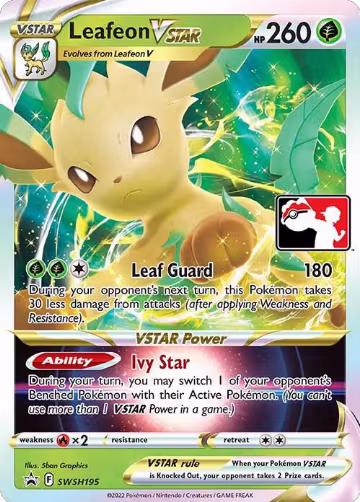 Leafeon VSTAR - SWSH195 (SWSH195), Prize Pack Series Cards — Pokémon card price