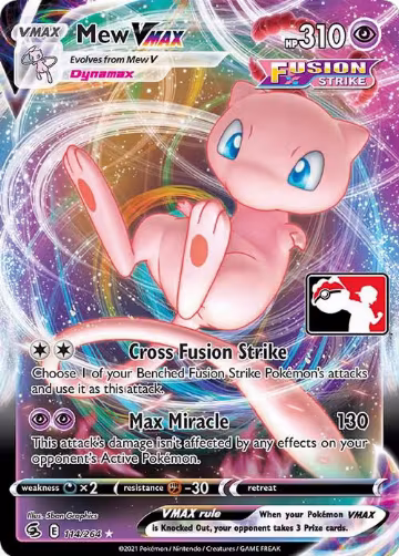 Mew VMAX - 114/264 (114/264), Prize Pack Series Cards — Pokémon card price