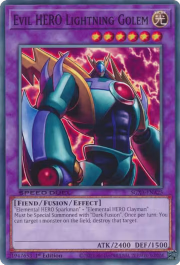 Evil HERO Lightning Golem (SGX3-ENA25), Speed Duel GX: Duelists of Shadows — Yu-Gi-Oh! card price