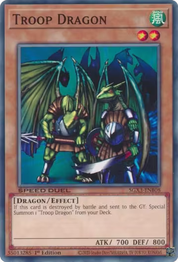 Troop Dragon (SGX3-ENB08), Speed Duel GX: Duelists of Shadows — Yu-Gi-Oh! card price