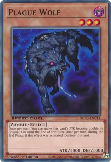 Plague Wolf (SGX3-ENC11), Speed Duel GX: Duelists of Shadows — Yu-Gi-Oh! card price