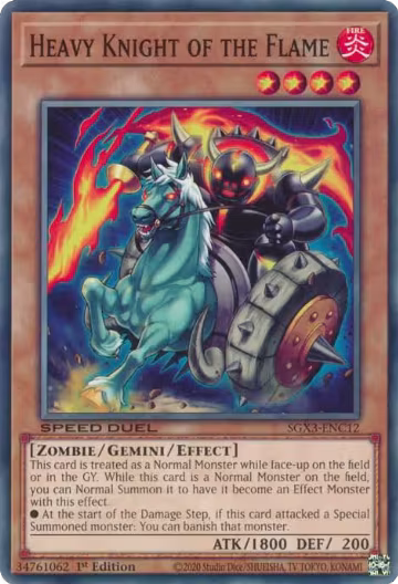 Heavy Knight of the Flame (SGX3-ENC12), Speed Duel GX: Duelists of Shadows — Yu-Gi-Oh! card price