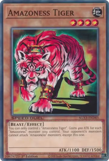 Amazoness Tiger (SGX3-END03), Speed Duel GX: Duelists of Shadows — Yu-Gi-Oh! card price