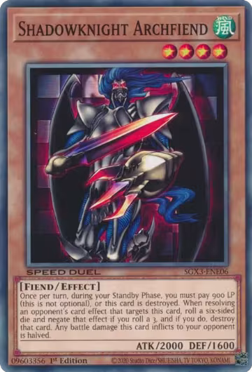 Shadowknight Archfiend (SGX3-ENE06), Speed Duel GX: Duelists of Shadows — Yu-Gi-Oh! card price