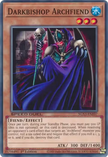 Darkbishop Archfiend (SGX3-ENE07), Speed Duel GX: Duelists of Shadows — Yu-Gi-Oh! card price