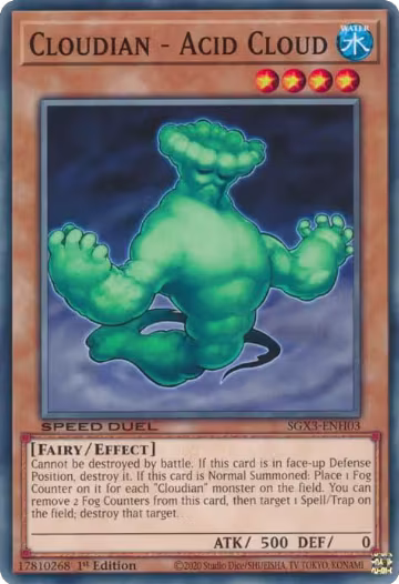 Cloudian - Acid Cloud (SGX3-ENH03), Speed Duel GX: Duelists of Shadows — Yu-Gi-Oh! card price