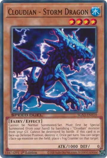 Cloudian - Storm Dragon (SGX3-ENH10), Speed Duel GX: Duelists of Shadows — Yu-Gi-Oh! card price