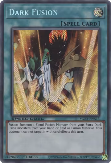 Dark Fusion (Secret Rare) (SGX3-ENA13), Speed Duel GX: Duelists of Shadows — Yu-Gi-Oh! card price