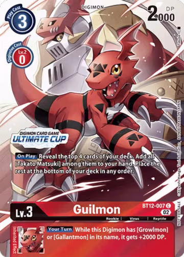Guilmon (Ultimate Cup) (BT12-007 C), Across Time — Digimon card price