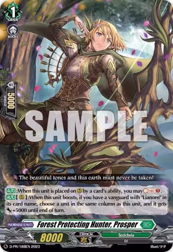 Forest Protecting Hunter, Prosper (D-PR/0188EN 2023), D Promo Cards — Vanguard card price