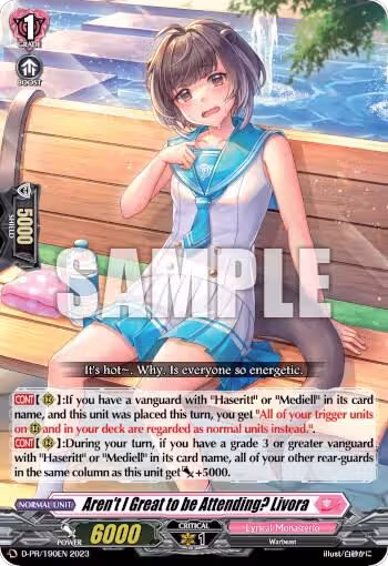 Aren't I Great to be Attending? Livora (190) (D-PR/0190EN 2023), D Promo Cards — Vanguard card price