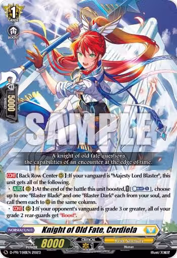 Knight of Old Fate, Cordiela (198) (D-PR/198EN 2023), D Promo Cards — Vanguard card price