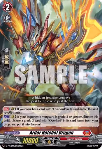 Ardor Hatchet Dragon (200) (D-PR/200EN 2023), D Promo Cards — Vanguard card price