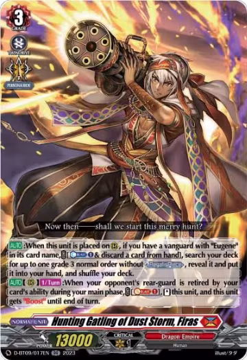 Hunting Gatling of Dust Storm, Firas (D-BT09/017EN), D-BT09: Dragontree Invasion — Vanguard card price