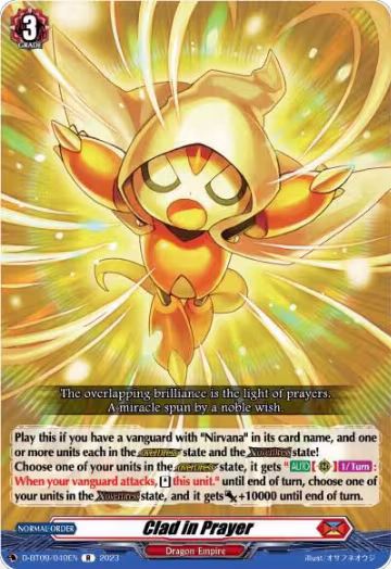 Clad in Prayer (D-BT09/040EN), D-BT09: Dragontree Invasion — Vanguard card price