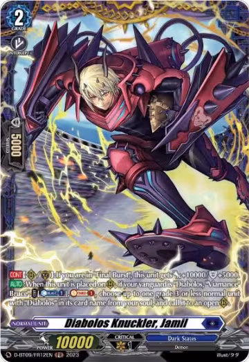 Diabolos Knuckler, Jamil (FR) (D-BT09/FR12EN), D-BT09: Dragontree Invasion — Vanguard card price