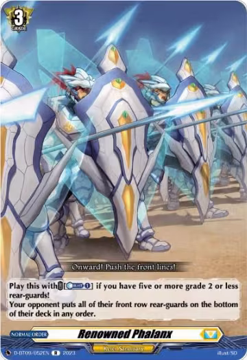 Renowned Phalanx (D-BT09/052EN), D-BT09: Dragontree Invasion — Vanguard card price