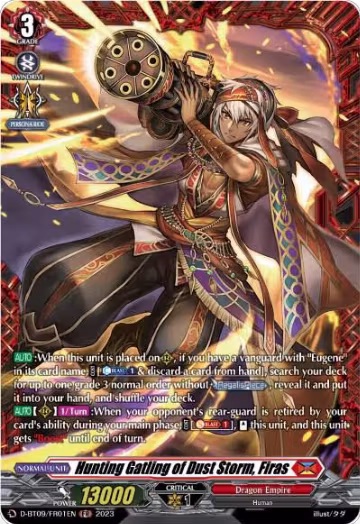 Hunting Gatling of Dust Storm, Firas (FR) (D-BT09/FR01EN), D-BT09: Dragontree Invasion — Vanguard card price