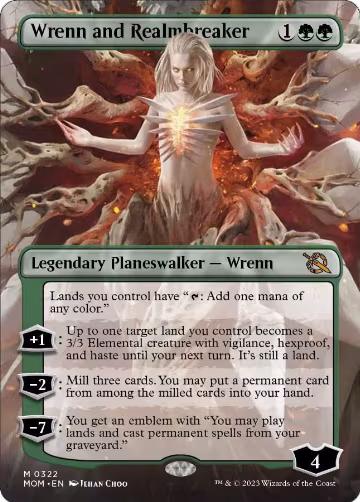 Wrenn and Realmbreaker (Borderless) (322), March of the Machine — Magic card price