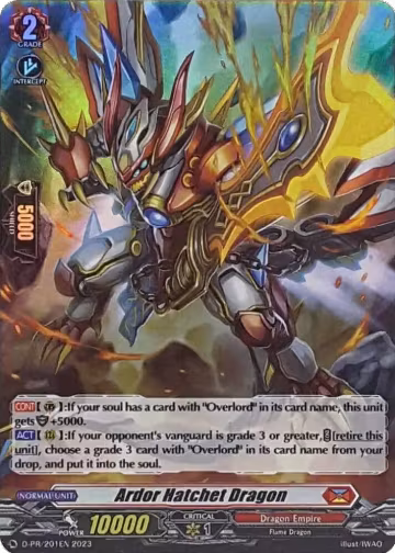 Ardor Hatchet Dragon (Foil) (201) (D-PR/201EN 2023), D Promo Cards — Vanguard card price