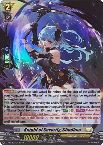 Knight of Severity, Cliodhna (Foil) (D-PR/203EN 2023), D Promo Cards — Vanguard card price
