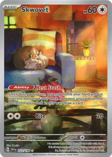 Skwovet - 222/198 (222/198), Scarlet & Violet Base Set — Pokémon card price
