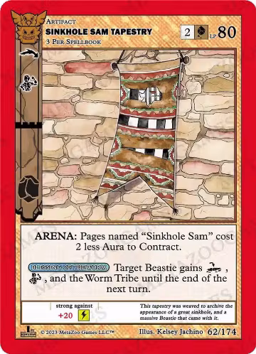 Sinkhole Sam Tapestry (62/174), Native: First Edition — MetaZoo card price