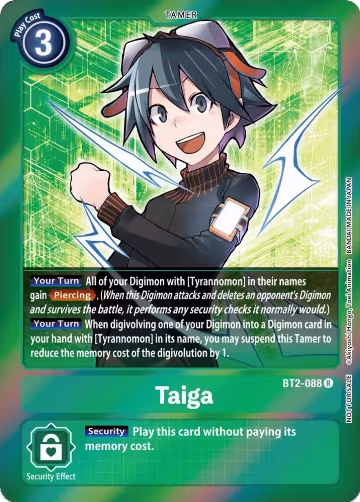 Taiga (Event Pack 4) (BT2-088 R), Release Special Booster 1.0 — Digimon card price