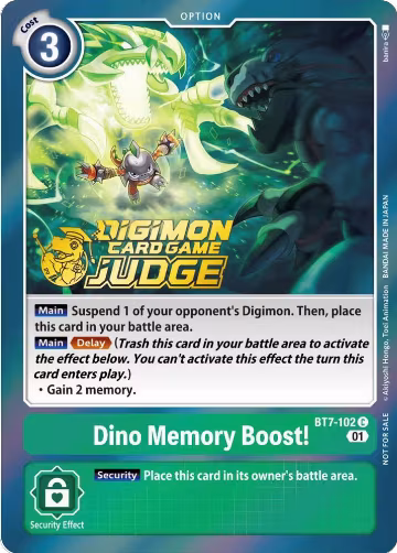 Dino Memory Boost! (Judge Pack 3) (BT7-102 C), Next Adventure — Digimon card price