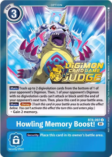 Howling Memory Boost! (Judge Pack 3) (BT6-097 U), Double Diamond — Digimon card price