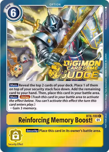 Reinforcing Memory Boost! (Judge Pack 3) (BT6-100 C), Double Diamond — Digimon card price
