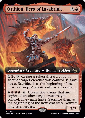 Orthion, Hero of Lavabrink (Extended Art) (379), March of the Machine — Magic card price
