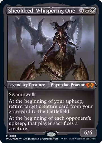 Sheoldred, Whispering One (Foil Etched) (81), March of the Machine: Multiverse Legends — Magic card price
