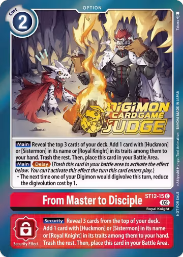 From Master to Disciple (Judge Pack 3) (ST12-15 C), Starter Deck 12: Jesmon — Digimon card price
