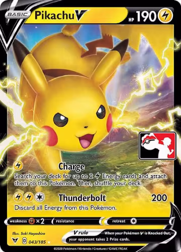 Pikachu V - 043/185 (043/185), Prize Pack Series Cards — Pokémon card price